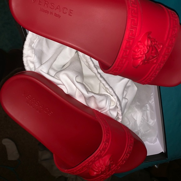 Red Versace Slides - Picture 2 of 7